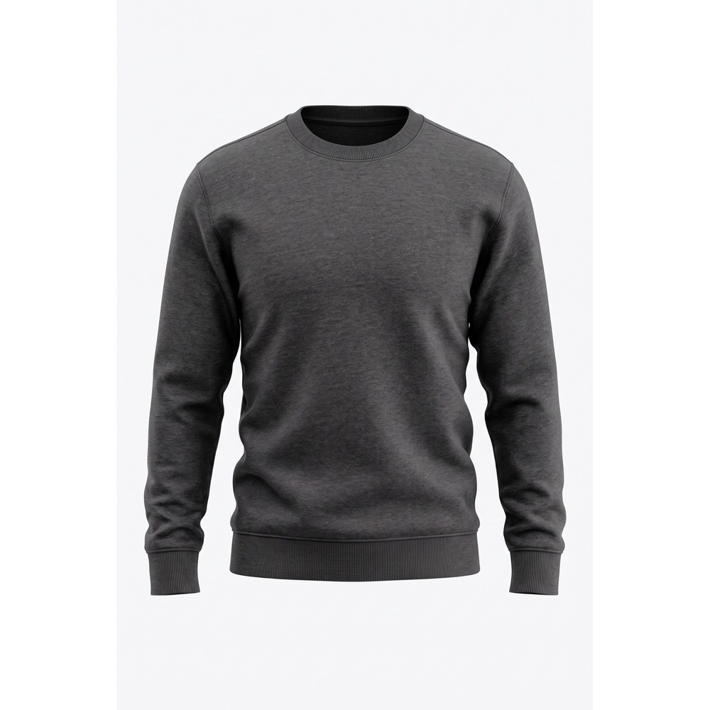 Time and Tru Womens Crewneck Sweatshirt Dark Heather Gray Fleece Pullover Medium
